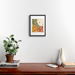 70s boho botanical flowers   Framed Art Print