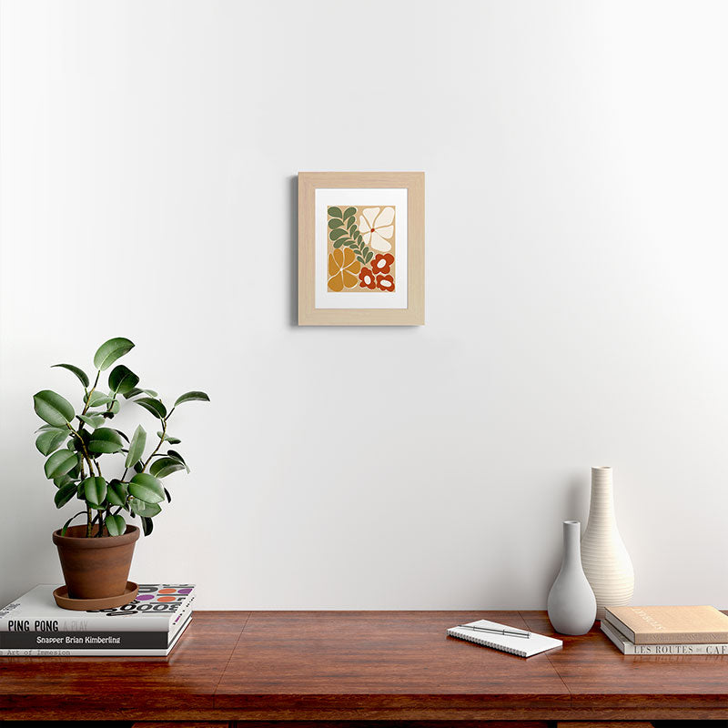 70s boho botanical flowers   Framed Art Print