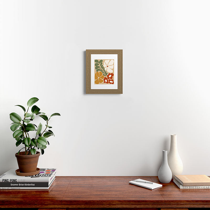70s boho botanical flowers   Framed Art Print