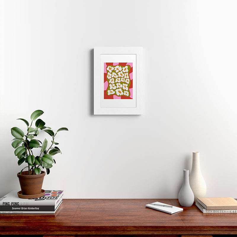 70's retro Bloom Framed Art Print