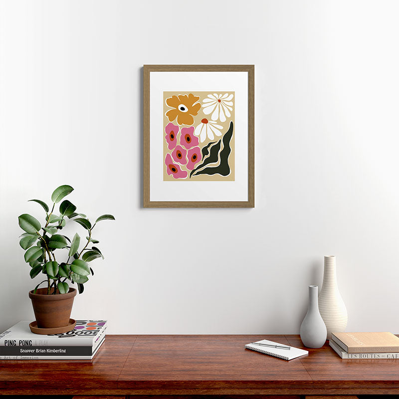 70's Retro garden   Framed Art Print