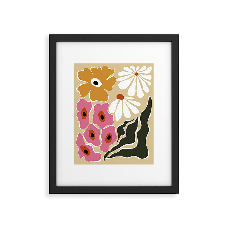 70's Retro garden   Framed Art Print