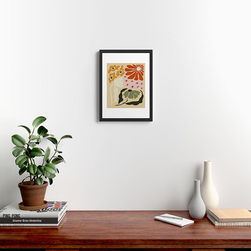 70s tropical fun flower Framed Art Print