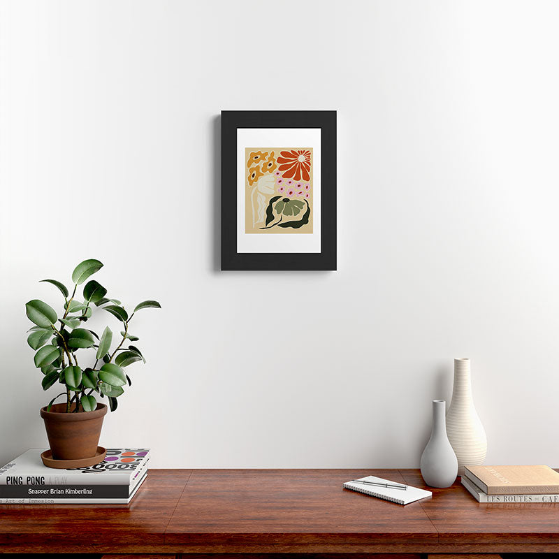 70s tropical fun flower Framed Art Print