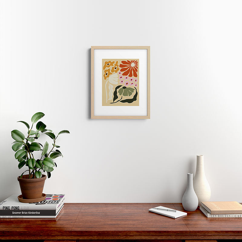 70s tropical fun flower Framed Art Print