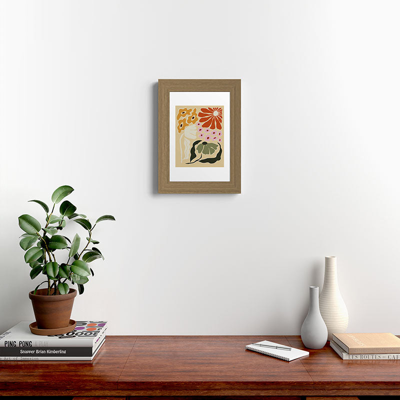 70s tropical fun flower Framed Art Print