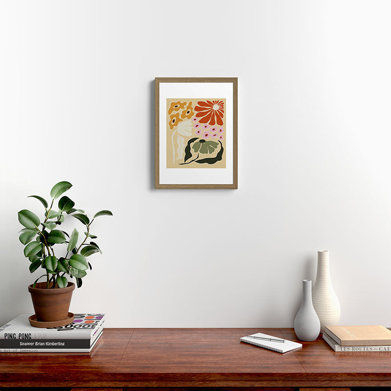 70s tropical fun flower Framed Art Print