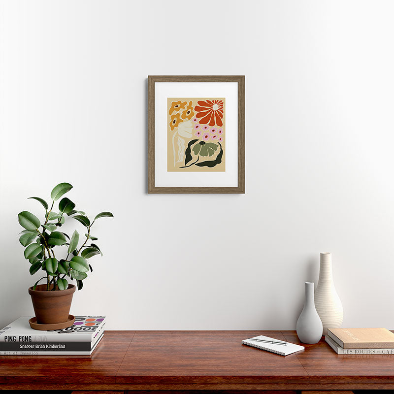 70s tropical fun flower Framed Art Print