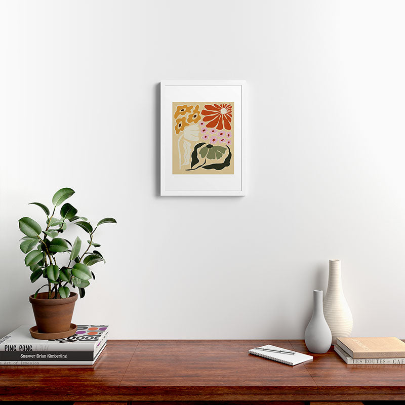 70s tropical fun flower Framed Art Print