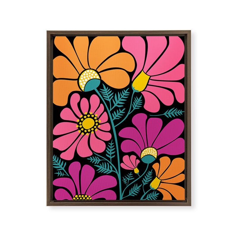70s Disco Garden Framed Canvas Print