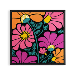 70s Disco Garden Framed Canvas Print