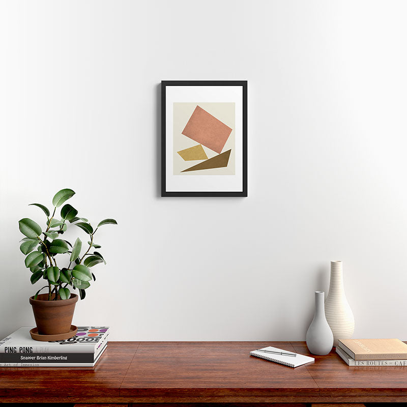 3 Forms Composition - Pink Framed Art Print