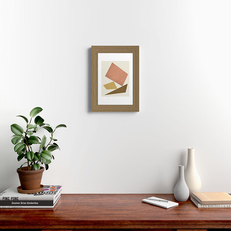 3 Forms Composition - Pink Framed Art Print
