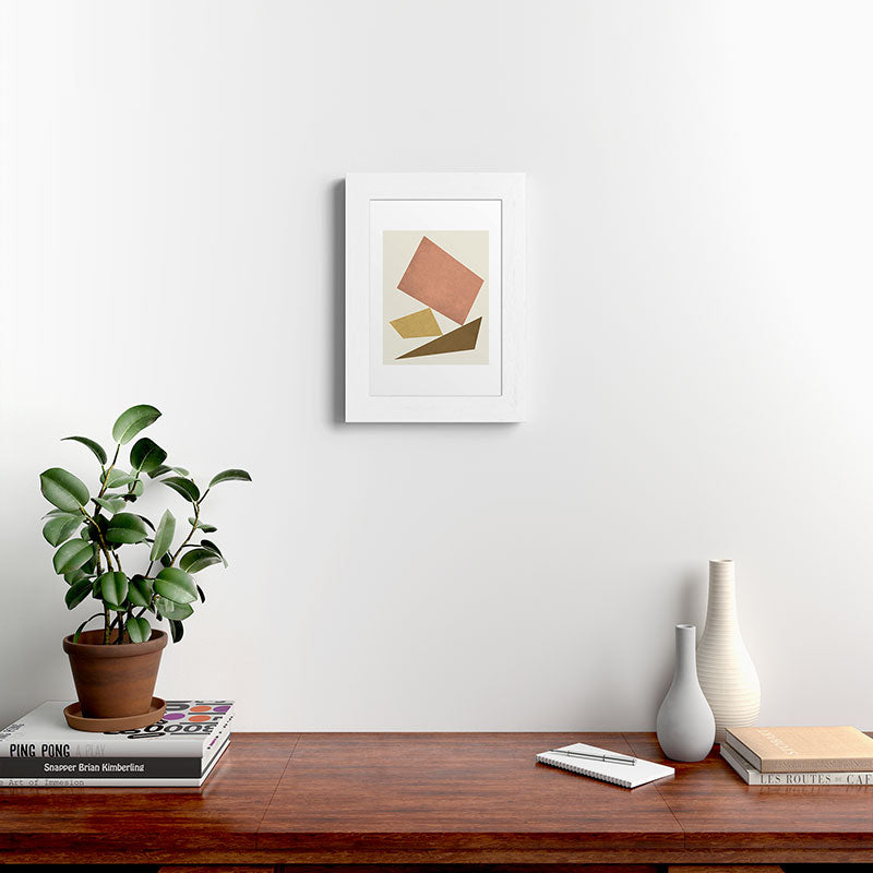 3 Forms Composition - Pink Framed Art Print