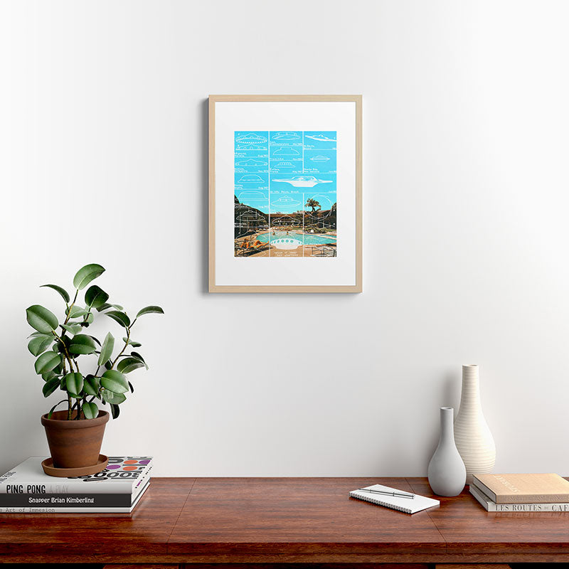 60s UFO sightings Framed Art Print