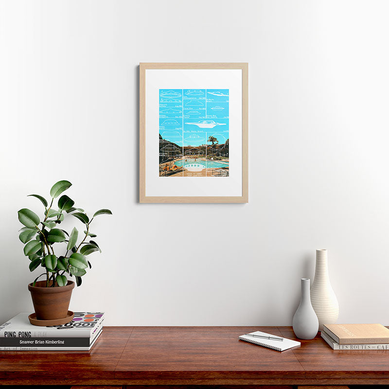 60s UFO sightings Framed Art Print