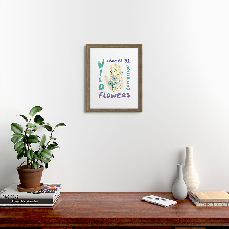 90s Wild Flowers Exhibition Poster Framed Art Print