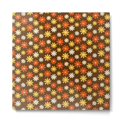 1970s flowers brown and orange Metal Print