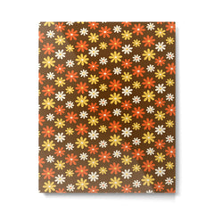 1970s flowers brown and orange Metal Print