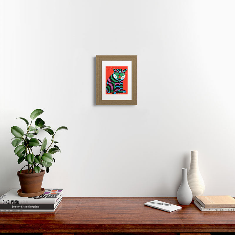 1975 CYRK Polish Circus Tiger Advertising Poster Framed Art Print