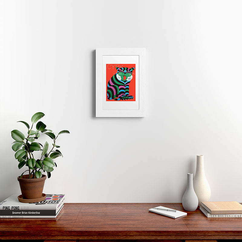 1975 CYRK Polish Circus Tiger Advertising Poster Framed Art Print
