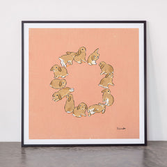 12 lop rabbits Framed Art Print