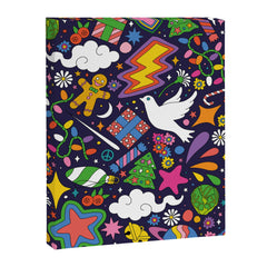 60s 70s psychedelic Modern Christmas Confetti Pattern Canvas Print