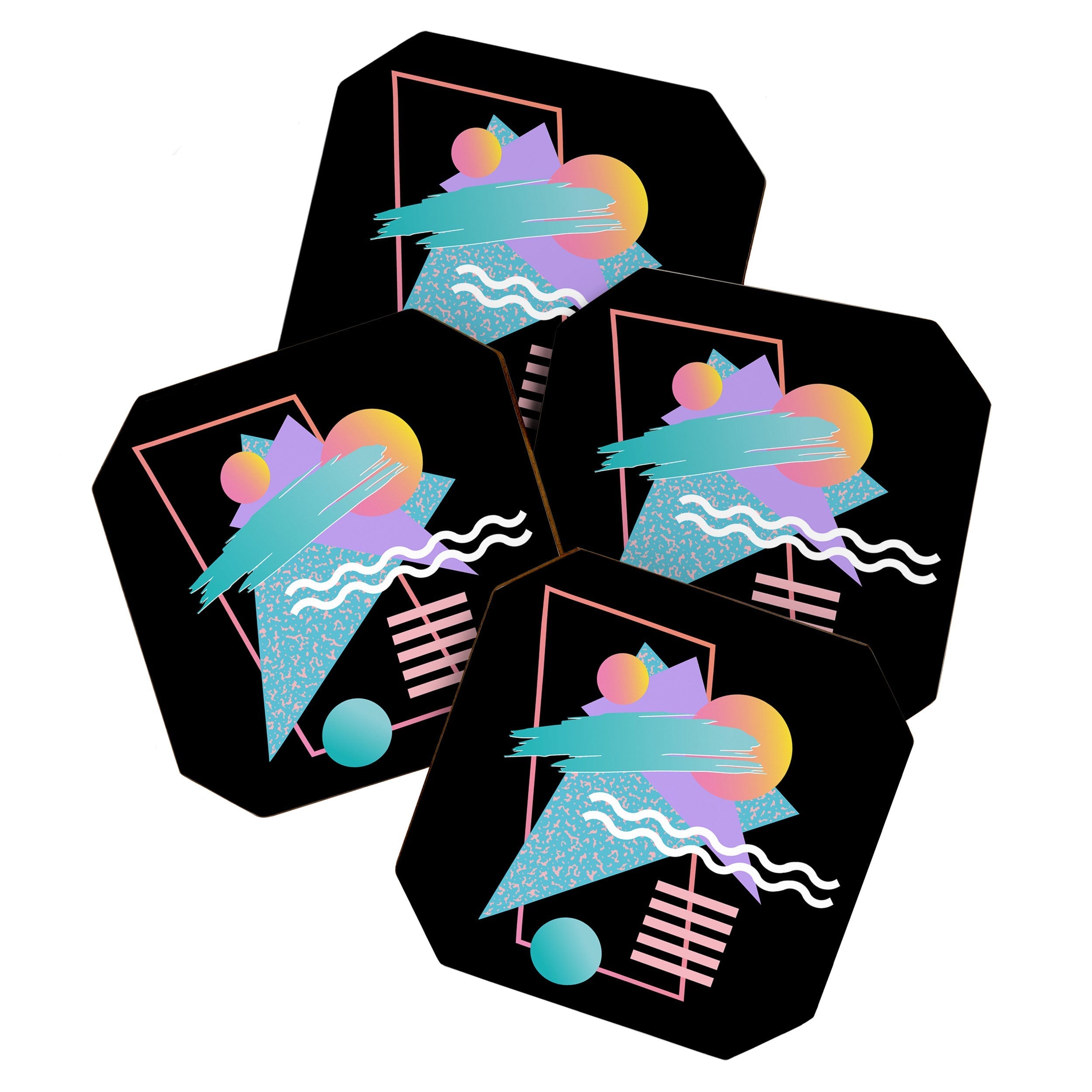80s Retrowave Design - Memphis Pattern 135 Coaster