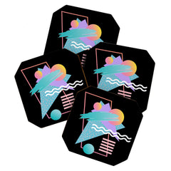 80s Retrowave Design - Memphis Pattern 135 Coaster