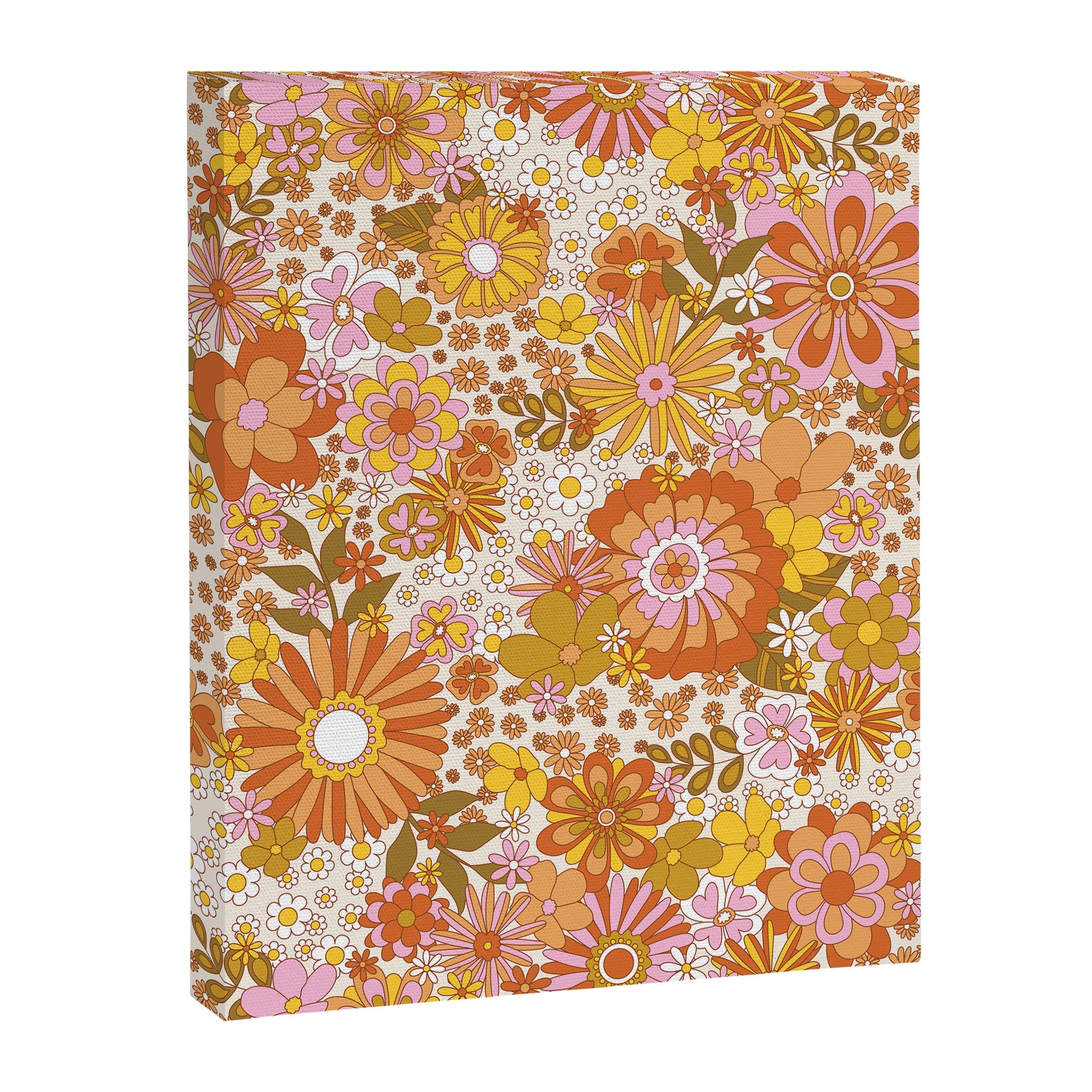 70s Floral Pattern Canvas Print