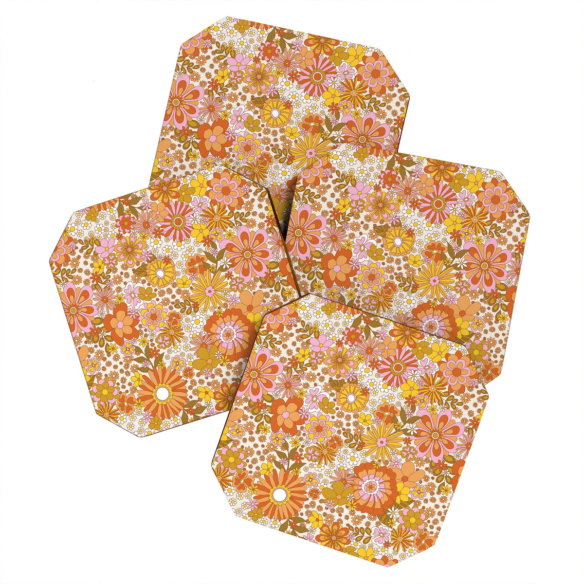 70s Floral Pattern Coaster