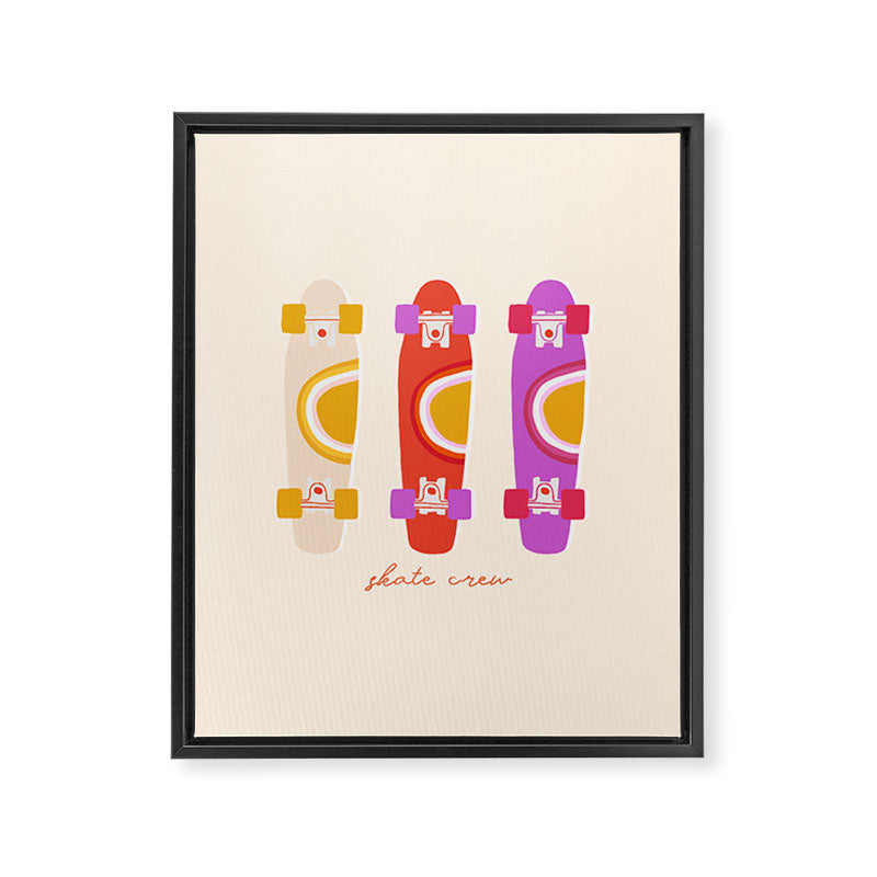 70's skate crew Framed Canvas Print
