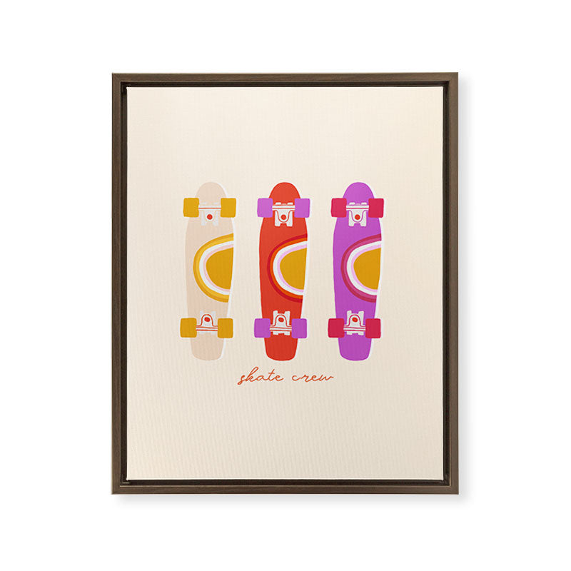 70's skate crew Framed Canvas Print