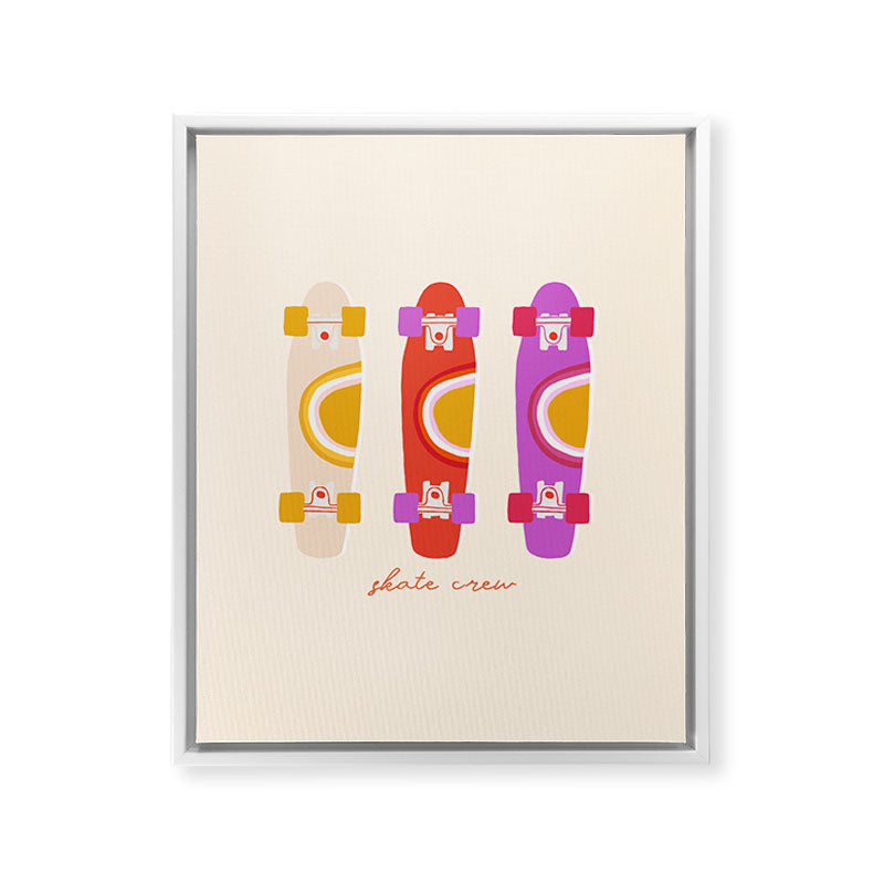 70's skate crew Framed Canvas Print