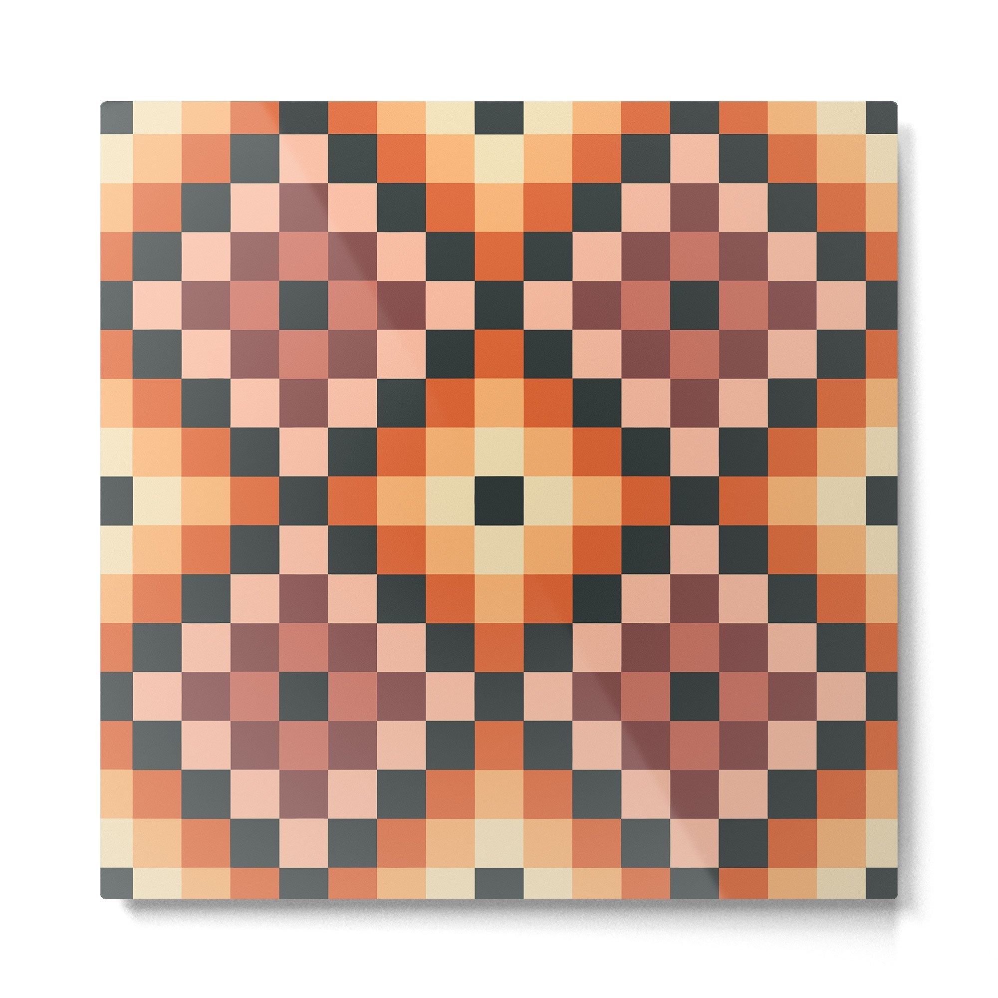 70s color squares pattern  Metal Print