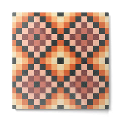 70s color squares pattern  Metal Print