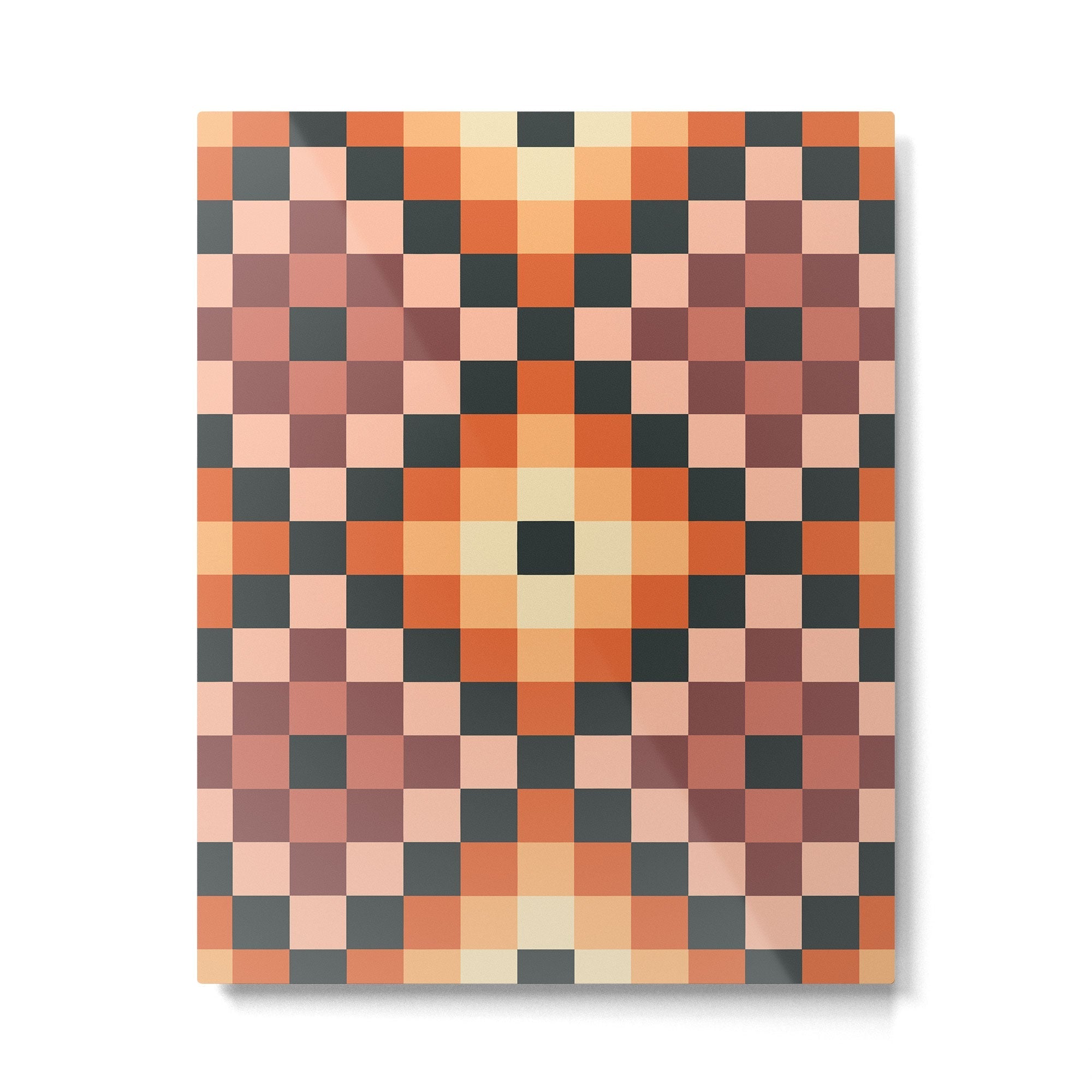 70s color squares pattern  Metal Print