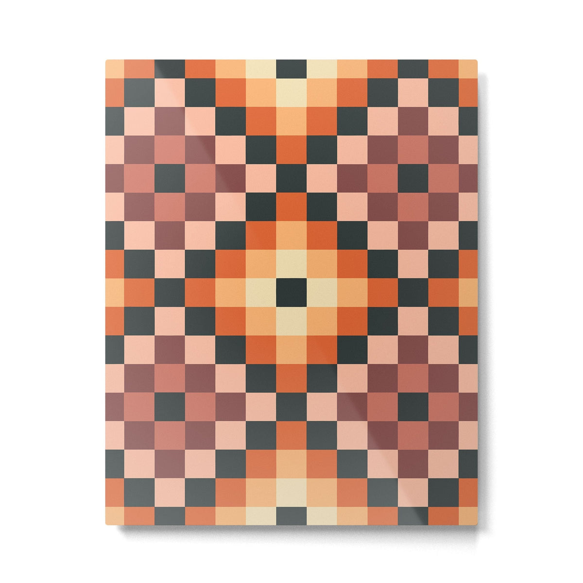 70s color squares pattern  Metal Print