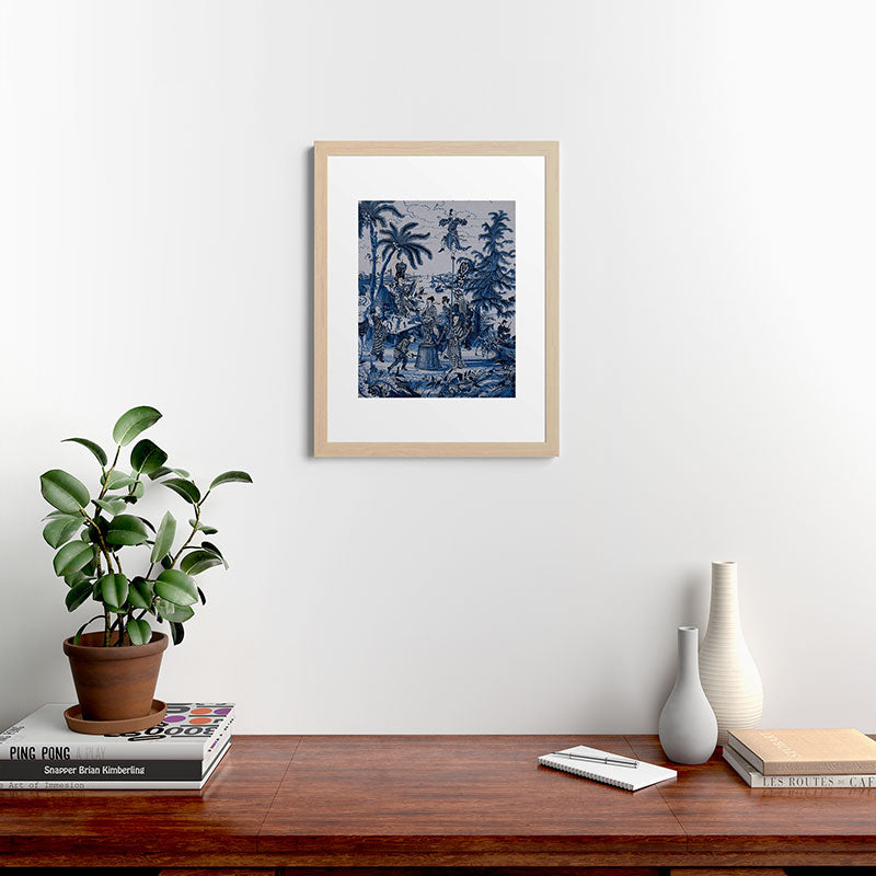 17th Century Delftware Chinoiserie Framed Art Print