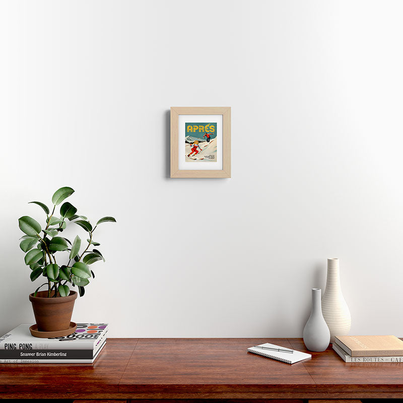 "Apres" Retro Pinup Ski Art Framed Art Print