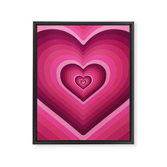 70's Heart Framed Canvas Print