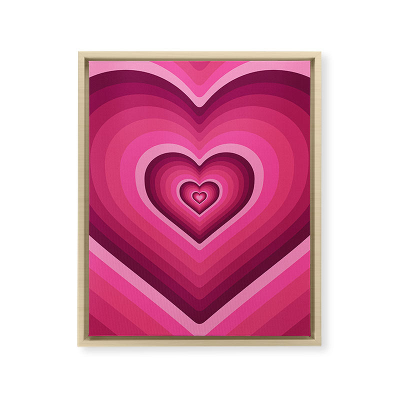 70's Heart Framed Canvas Print