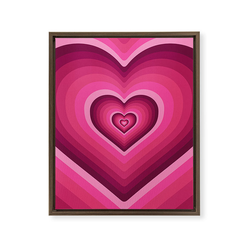 70's Heart Framed Canvas Print