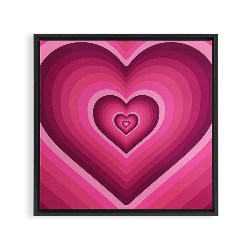 70's Heart Framed Canvas Print
