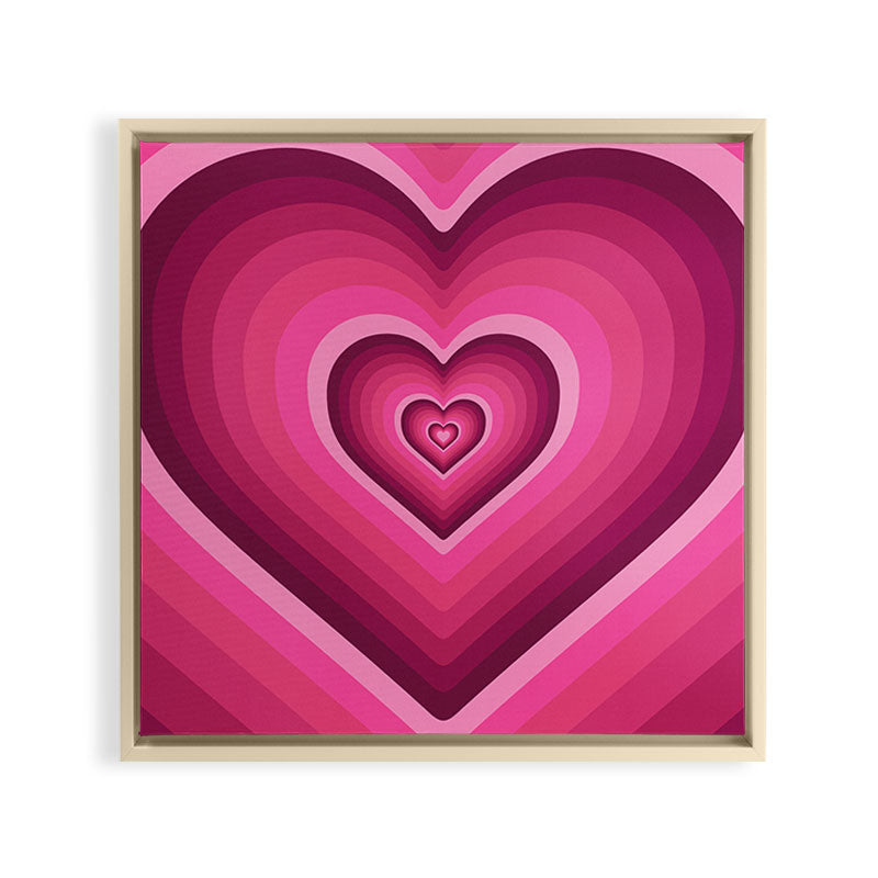 70's Heart Framed Canvas Print