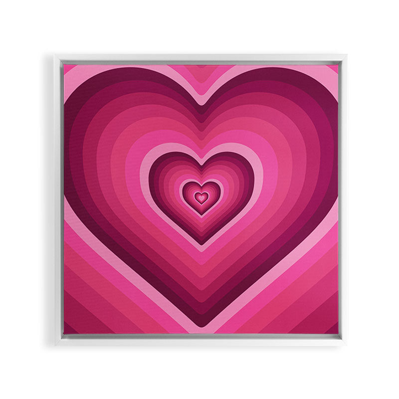 70's Heart Framed Canvas Print