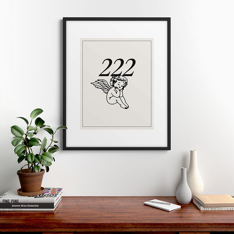222 Angel Number Poster Framed Art Print