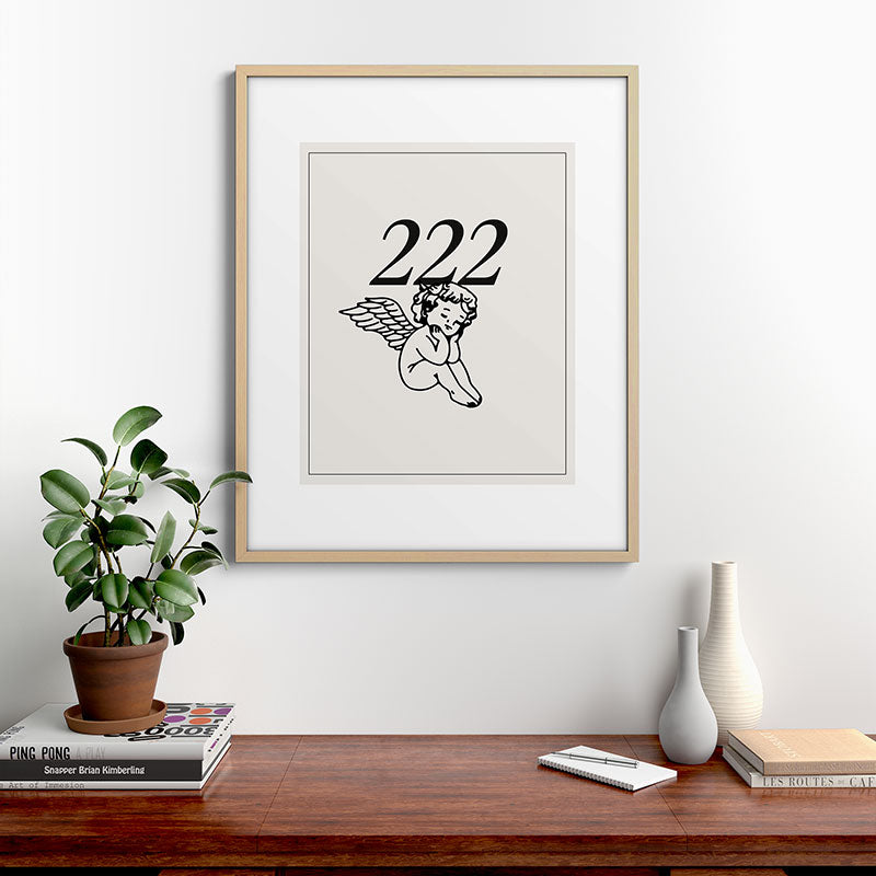 222 Angel Number Poster Framed Art Print