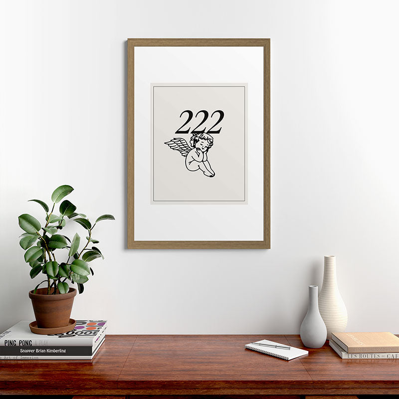 222 Angel Number Poster Framed Art Print
