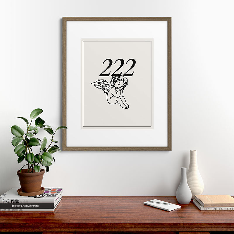 222 Angel Number Poster Framed Art Print